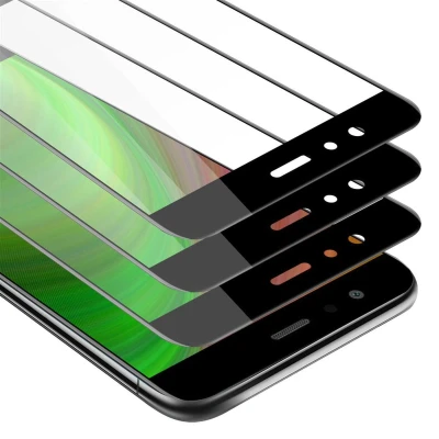 Afbeelding van Cadorabo 3x Screenprotector geschikt voor Huawei P10 LITE Volledig scherm pantserfolie Beschermfolie in TRANSPARANT met ZWART Getemperd (Tempered) Display beschermend glas 9H hardheid 3D Touch