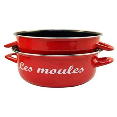 Image de Marmite à moules 18 cm Rouge Baumalu Acier émaillé