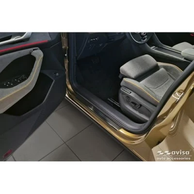 Afbeelding van Roestvrijstalen deurdrempels compatibel met Skoda Kodiaq II (PS7) 2024 &#039;Lines&#039; 4 delig