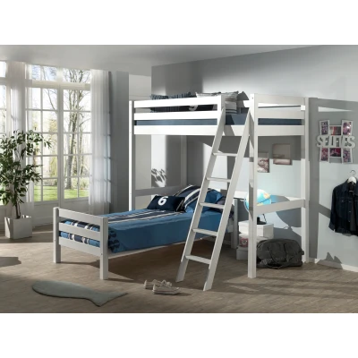 Afbeelding van LUCEVI Pino Mezzanine Bed + Ladder Wit 90x200 cm
