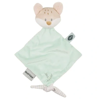 Afbeelding van Nattou FLO, ERNEST &amp; OLI Mini Knuffeldoekje Vos 19 cm Munt Groen