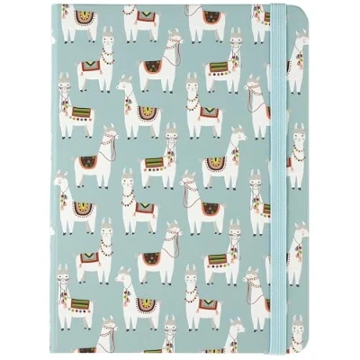 Afbeelding van Peter Pauper Notitieboek Llamas blue (mid size)