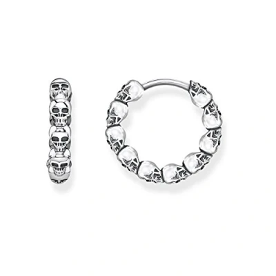 Afbeelding van Thomas Sabo Damescreolen doodskop, 925 Sterling zilver, CR619 637 21, één maat, zilver