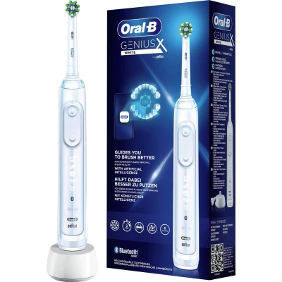 Afbeelding van Oral B Genius X Wit Elektrische Tandenborstel Ontworpen Door Braun 1 Handvat en opzetborstel