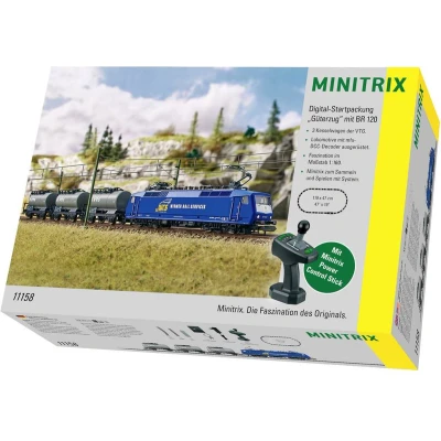 Afbeelding van MiniTrix 11158 N digitale startset goederentrein met BR 120 van de WRS