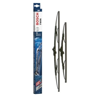 Image de Bosch Automotive Balai d&#039;Essuie Glace Conventionnel Twin 534, Longueur: 530mm/380mm − 1 Paire de Balais avant
