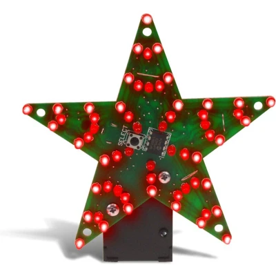 Afbeelding van Soldeerkit Whadda Kerstster (12V, 60 LEDs, 24 effecten, Batterij)
