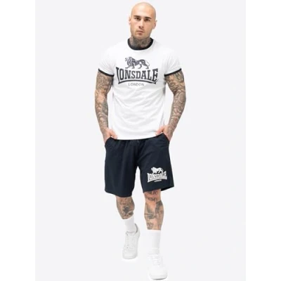 Afbeelding van Lonsdale Heren T shirt en shorts, normale pasvorm, wit/marineblauw, M