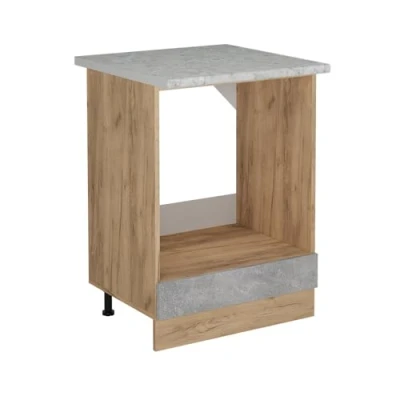 Afbeelding van Vicco Ovenombouwkast R Line, Beton/Krachtige eik goud, 60 cm WB Marmer