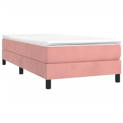 Afbeelding van Boxspringframe fluweel roze 90x200 cm