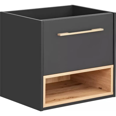 Afbeelding van Hangend wastafelmeubel Antraciet 60 cm YANGRA L x H 57 D 46