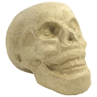 Afbeelding van Décopatch SA184C Een houder van bruin papier maché, 15,5 x 10,5 12 cm, schedel