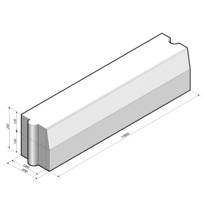 Afbeelding van Betonband 18/20x25 grijs komo