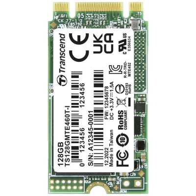 Afbeelding van Transcend MTE460T I 128 GB NVMe/PCIe M.2 SSD 2242 harde schijf PCIe NVMe 3.0 x2 Industrial TS128GMTE460T