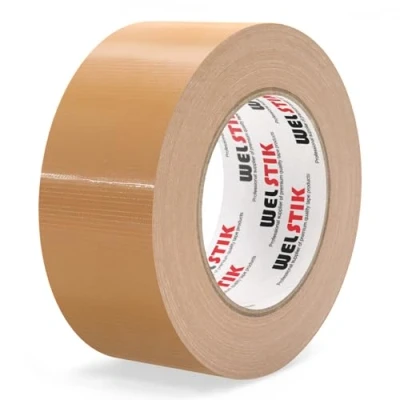 Afbeelding van WELSTIK Zelfklevende plakband van professionele kwaliteit, waterbestendig weefsel, gekleurde tape voor reparaties, knutselen, handwerk, 50 mm x 41 m, bruin
