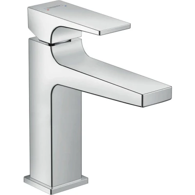 Afbeelding van hansgrohe Metropol ééngreeps wastafelmengkraan 110 met afvoerplug mat wit