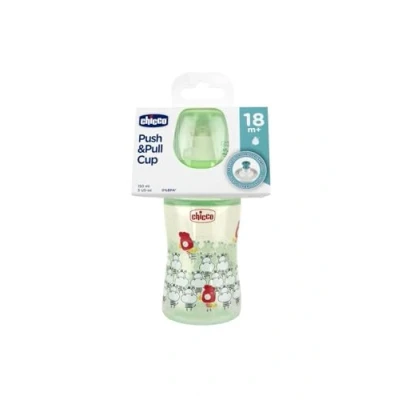 Afbeelding van Chicco PUSH&amp;PULL Drinkbeker, klein en compact, met kunststof deksel, groen, vanaf 18 maanden