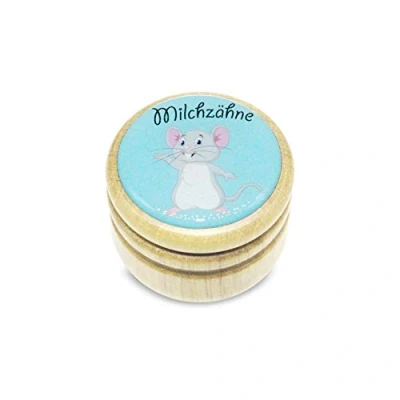 Afbeelding van Melktanddoos, tanddoos melktanden fotodoos van hout met draaisluiting in diverse motieven voor jongens en meisjes 44 mm (mus) Made EU 7012