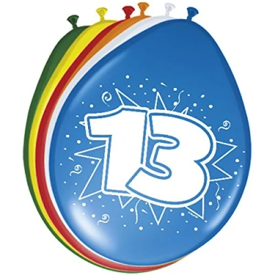 Afbeelding van Ballonnen 13 jaar 8 stuks