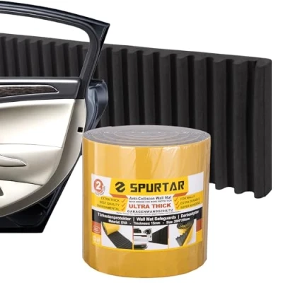 Afbeelding van Spurtar Garagewandbeschermer (15mm dik) Auto Deurrandbescherming, zelfklevend Muurbeschermfolie Schuim Beste bescherming tegen deuken en krassen op Autodeuren Garagewand 2 meter