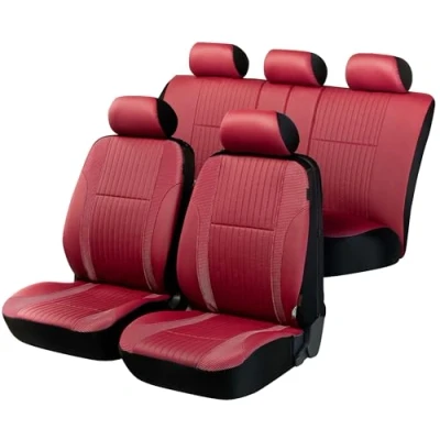 Afbeelding van WALSER ZIPP IT Deluxe 11987 Stoelhoes Rood Kunstleer, Polyester voor en achter VOLKSWAGEN: Polo V Hatchback, IV GOLF 6, FORD: FIESTA 6