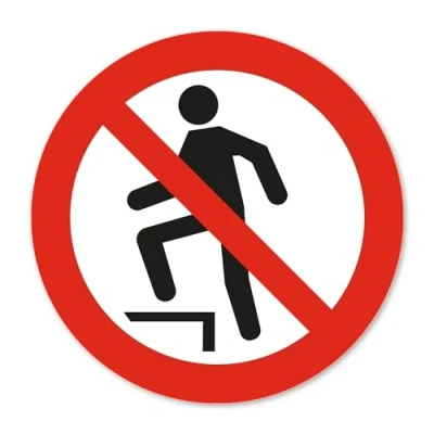 Afbeelding van Verbodssticker P019 montageverbod volgens DIN EN ISO 7010 veiligheidswaarschuwing UV bescherming weerbestendig diameter 10 cm hin_804