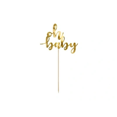 Afbeelding van PartyDeco Cake Topper Oh Baby Goud