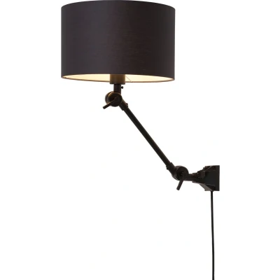 Afbeelding van it&#039;s about RoMi Wandlamp Amsterdam Zwart/Zwart 65x32x45cm Binnen Bohemian,Scandinavisch