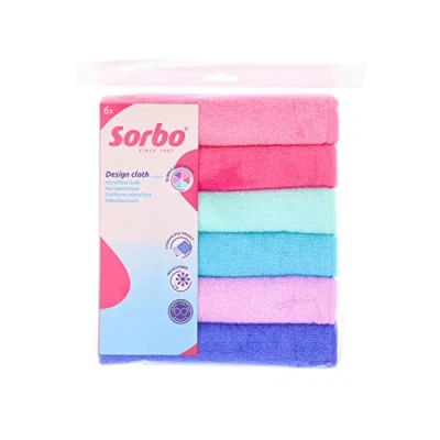 Afbeelding van Sorbo Set van 6 extra grote microvezel reinigingsdoeken, multifunctioneel, streepvrij, super absorberend en wasbaar, geschikt voor het reinigen auto, huis, keuken, ramen