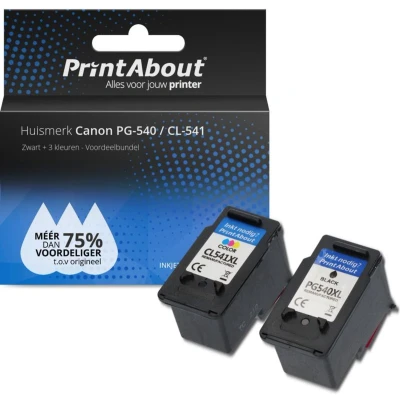 Afbeelding van Huismerk Canon PG 540 / CL 541 Inktcartridge Zwart + 3 kleuren Voordeelbundel