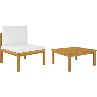 Afbeelding van Loungeset Massief Acaciahout Modulair 1 / Middenbank + salontafel
