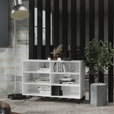 Afbeelding van Dressoir 103,5x35x70 cm spaanplaat hoogglans wit