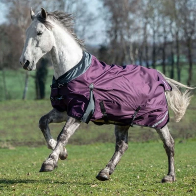 Afbeelding van HKM Outdoordeken Liberty 1200D Lichte voering Wijnrood/Grijs 155