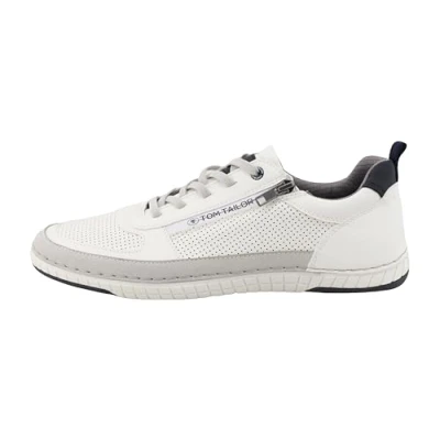 Afbeelding van TOM Tailor Sportieve veterschoenen, Heren, Maat: 43, White Imitatieleer/ textiel
