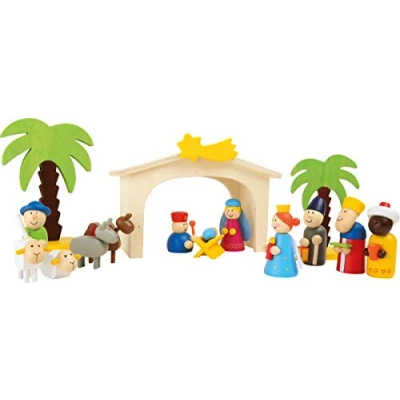 Afbeelding van Small Foot Houten Kerststal Speelset, 15dlg.
