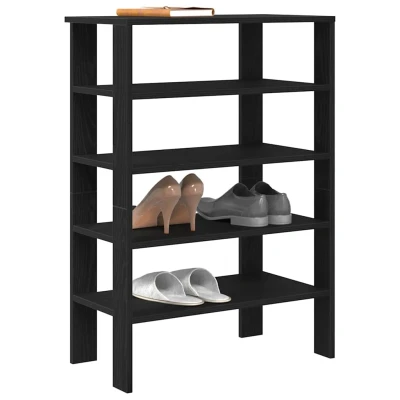 Afbeelding van Schoenenrek 61x32x87,5 cm bewerkt hout zwart