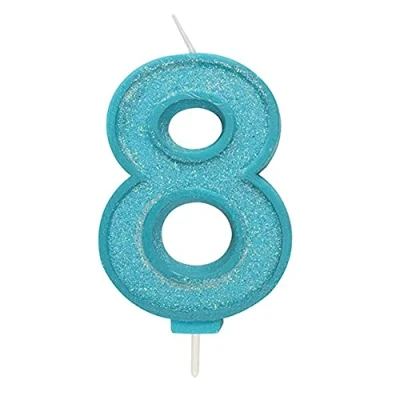 Afbeelding van Culpitt Cijferkaars #8 Blauw met Glitter