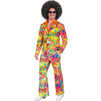 Afbeelding van Widmann Hippie Kostuum Super 60s Peace And Love 2delig Man Multicolor XXL Carnavalskleding Verkleedkleding