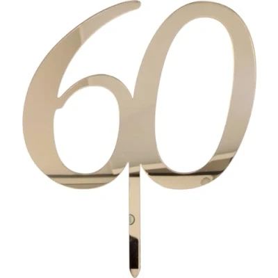 Afbeelding van Cake Topper 60 goud