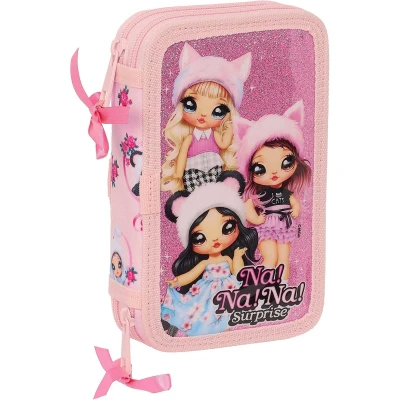 Afbeelding van Dubbele etui Na!Na!Na! Surprise Fabulous Roze 12.5 x 19.5 4 cm (28 Onderdelen)