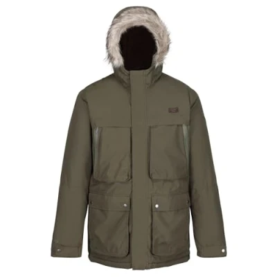 Afbeelding van De Regatta Volter Parka Wandeljas Heren Verwarmd Waterdicht Khaki Green