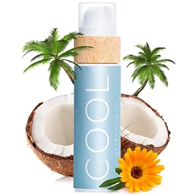 Afbeelding van COCOSOLIS COOL Aftersun olie met kokosolie, hydraterende lichaamsolie en gezichtsverzorging biologische oliën, verlengt de bruining