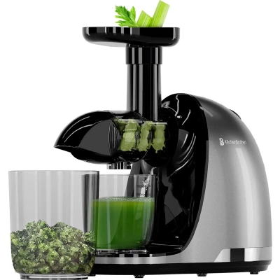 Afbeelding van KitchenBrothers Slowjuicer Juicer Groenten en Fruitpers 700ml Grijs