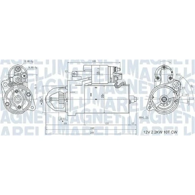 Afbeelding van MAGNETI MARELLI 063721411010 Startmotor 12 2,2 10 AUDI: A4 B7 Avant, A6 C6 Allroad, Avant