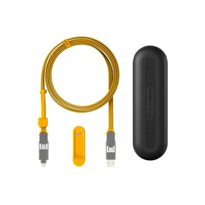 Afbeelding van Rolling Square inCharge XL 200 cm USB kabel C snel opladen, 100 W universele 6 in 1 oplader voor mobiele apparaten met + Lightning en micro USB, ideaal als cadeau heren,