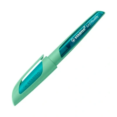 Afbeelding van STABILO EASYbuddy Vulpen voor linkshandigen, ergonomische vulpen, speciale L punt munt/blauw (menthe à l&#039;eau)
