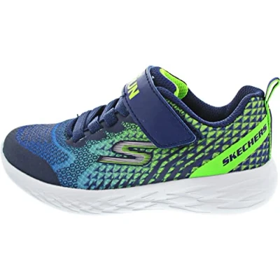 Afbeelding van Skechers Performance GO RUN 600 Baxtux Unisex Hardloopschoenen neutraal voor kinderen, Maat: 29, Navy/lime Textiel/ synthetisch
