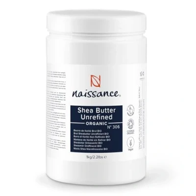 Afbeelding van Naissance Sheaboter BIO (nr. 306) 1kg (1000g) 100% zuiver, ongeraffineerd, biologisch gecertificeerd intensieve verzorging voor cosmetica, huid, haar, fairtrade shea boter uit Ghana