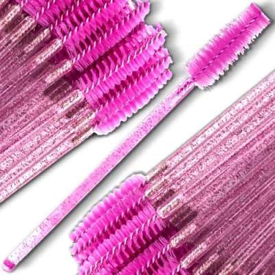 Afbeelding van Retoo 50 stuks wimperborstels mascara toverstaven wegwerp wimperborstel cosmetische borstel wenkbrauw applicator kwast voor schoonheidssalon en thuisgebruik wimperverlenging