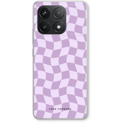 Afbeelding van Case Company® hoesje geschikt voor Xiaomi Redmi K70 Grid Paars Soft Cover Telefoonhoesje Bescherming aan alle Kanten en Schermrand